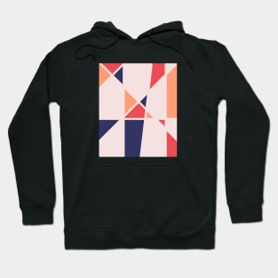 Pink and navy triangles Hoodie